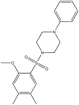 4,5-dimethyl-2-[(4-phenyl-1-piperazinyl)sulfonyl]phenyl methyl ether Struktur