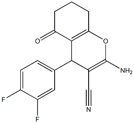 2-amino-4-(3,4-difluorophenyl)-5-oxo-5,6,7,8-tetrahydro-4H-chromene-3-carbonitrile Struktur