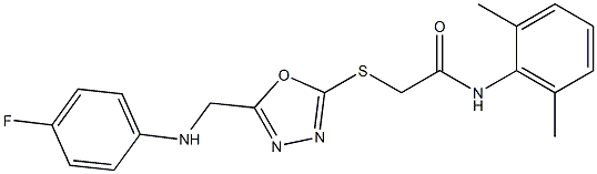 N-(2,6-dimethylphenyl)-2-({5-[(4-fluoroanilino)methyl]-1,3,4-oxadiazol-2-yl}sulfanyl)acetamide Struktur