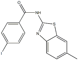 4-iodo-N-(6-methyl-1,3-benzothiazol-2-yl)benzamide Struktur