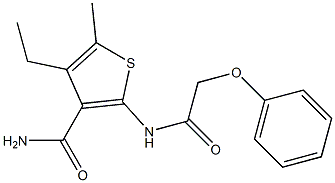 4-ethyl-5-methyl-2-[(phenoxyacetyl)amino]-3-thiophenecarboxamide Struktur