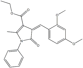 ethyl 4-(2,4-dimethoxybenzylidene)-2-methyl-5-oxo-1-phenyl-4,5-dihydro-1H-pyrrole-3-carboxylate Struktur