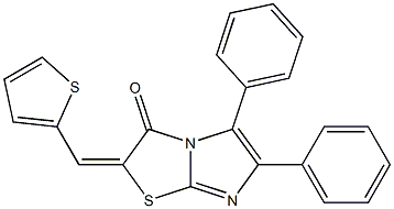 5,6-diphenyl-2-(2-thienylmethylene)imidazo[2,1-b][1,3]thiazol-3(2H)-one Struktur