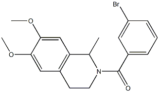 2-(3-bromobenzoyl)-6,7-dimethoxy-1-methyl-1,2,3,4-tetrahydroisoquinoline Struktur