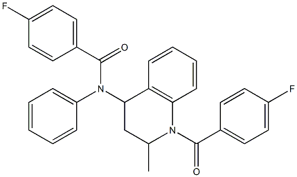 4-fluoro-N-[1-(4-fluorobenzoyl)-2-methyl-1,2,3,4-tetrahydro-4-quinolinyl]-N-phenylbenzamide Struktur