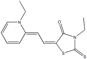 3-ethyl-5-[2-(1-ethyl-2(1H)-pyridinylidene)ethylidene]-2-thioxo-1,3-thiazolidin-4-one Struktur