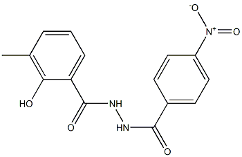 2-hydroxy-N'-{4-nitrobenzoyl}-3-methylbenzohydrazide Struktur