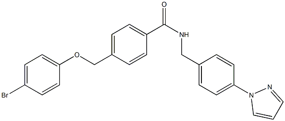 4-[(4-bromophenoxy)methyl]-N-[4-(1H-pyrazol-1-yl)benzyl]benzamide Struktur