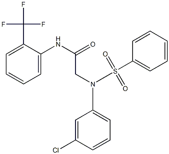 2-[3-chloro(phenylsulfonyl)anilino]-N-[2-(trifluoromethyl)phenyl]acetamide Struktur