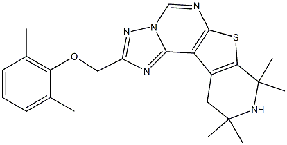 2,6-dimethylphenyl (8,8,10,10-tetramethyl-8,9,10,11-tetrahydropyrido[4',3':4,5]thieno[3,2-e][1,2,4]triazolo[1,5-c]pyrimidin-2-yl)methyl ether Struktur