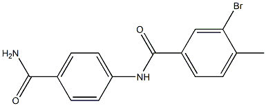 N-[4-(aminocarbonyl)phenyl]-3-bromo-4-methylbenzamide Struktur