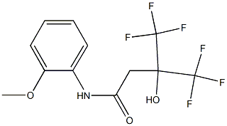 4,4,4-trifluoro-3-hydroxy-N-(2-methoxyphenyl)-3-(trifluoromethyl)butanamide Struktur