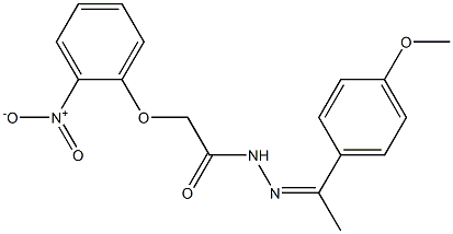 2-{2-nitrophenoxy}-N'-[1-(4-methoxyphenyl)ethylidene]acetohydrazide Struktur