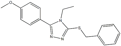 4-[5-(benzylsulfanyl)-4-ethyl-4H-1,2,4-triazol-3-yl]phenyl methyl ether Struktur