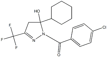 1-(4-chlorobenzoyl)-5-cyclohexyl-3-(trifluoromethyl)-4,5-dihydro-1H-pyrazol-5-ol Struktur