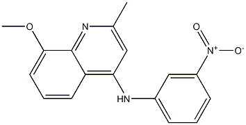 4-{3-nitroanilino}-8-methoxy-2-methylquinoline Struktur