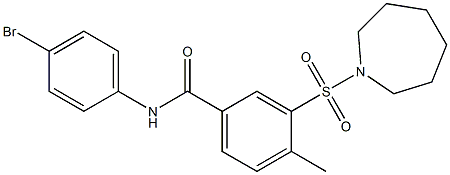 3-(1-azepanylsulfonyl)-N-(4-bromophenyl)-4-methylbenzamide Struktur