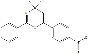 6-{4-nitrophenyl}-4,4-dimethyl-2-phenyl-5,6-dihydro-4H-1,3-oxazine Struktur