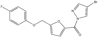 4-bromo-1-{5-[(4-fluorophenoxy)methyl]-2-furoyl}-1H-pyrazole Struktur