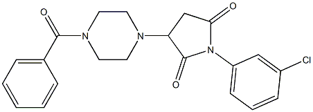 3-(4-benzoyl-1-piperazinyl)-1-(3-chlorophenyl)-2,5-pyrrolidinedione Struktur