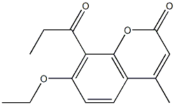 7-ethoxy-4-methyl-8-propionyl-2H-chromen-2-one Struktur