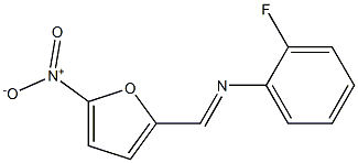 2-fluoro-N-[(5-nitro-2-furyl)methylene]aniline Struktur