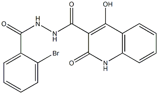 N'-[(2-bromophenyl)carbonyl]-4-hydroxy-2-oxo-1,2-dihydroquinoline-3-carbohydrazide Struktur