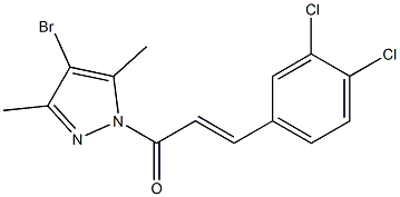 4-bromo-1-[3-(3,4-dichlorophenyl)acryloyl]-3,5-dimethyl-1H-pyrazole Struktur