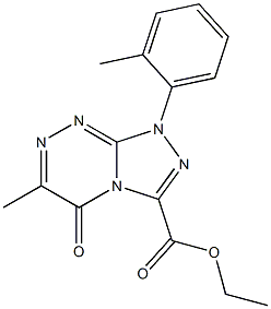 ethyl 6-methyl-1-(2-methylphenyl)-5-oxo-1,5-dihydro[1,2,4]triazolo[3,4-c][1,2,4]triazine-3-carboxylate Struktur