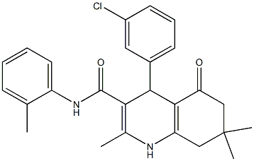 4-(3-chlorophenyl)-2,7,7-trimethyl-N-(2-methylphenyl)-5-oxo-1,4,5,6,7,8-hexahydroquinoline-3-carboxamide Struktur