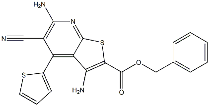 benzyl 3,6-diamino-5-cyano-4-thien-2-ylthieno[2,3-b]pyridine-2-carboxylate Struktur