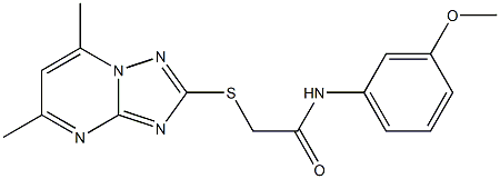 2-[(5,7-dimethyl[1,2,4]triazolo[1,5-a]pyrimidin-2-yl)sulfanyl]-N-(3-methoxyphenyl)acetamide Struktur