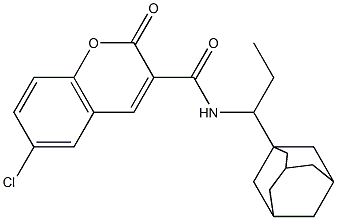 N-[1-(1-adamantyl)propyl]-6-chloro-2-oxo-2H-chromene-3-carboxamide Struktur