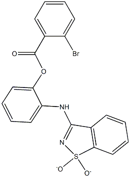 2-[(1,1-dioxido-1,2-benzisothiazol-3-yl)amino]phenyl 2-bromobenzoate Struktur