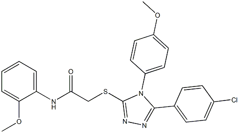 2-{[5-(4-chlorophenyl)-4-(4-methoxyphenyl)-4H-1,2,4-triazol-3-yl]sulfanyl}-N-(2-methoxyphenyl)acetamide Struktur