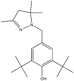 2,6-ditert-butyl-4-[(3,5,5-trimethyl-4,5-dihydro-1H-pyrazol-1-yl)methyl]phenol Struktur