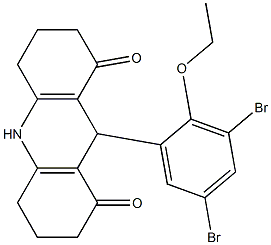 9-(3,5-dibromo-2-ethoxyphenyl)-3,4,6,7,9,10-hexahydroacridine-1,8(2H,5H)-dione Struktur