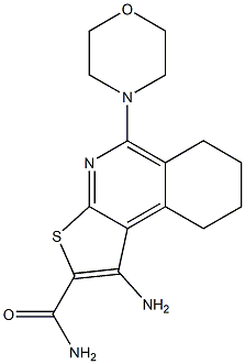 1-amino-5-(4-morpholinyl)-6,7,8,9-tetrahydrothieno[2,3-c]isoquinoline-2-carboxamide Struktur