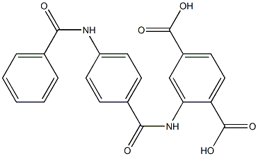 2-{[4-(benzoylamino)benzoyl]amino}terephthalic acid Struktur