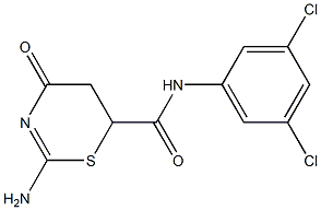 2-amino-N-(3,5-dichlorophenyl)-4-oxo-5,6-dihydro-4H-1,3-thiazine-6-carboxamide Struktur