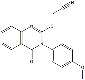 {[3-(4-methoxyphenyl)-4-oxo-3,4-dihydro-2-quinazolinyl]sulfanyl}acetonitrile Struktur