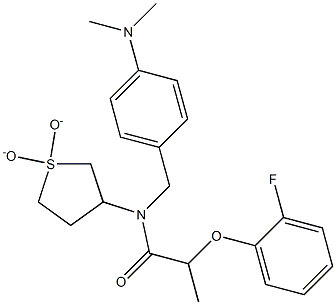 N-[4-(dimethylamino)benzyl]-N-(1,1-dioxidotetrahydro-3-thienyl)-2-(2-fluorophenoxy)propanamide Struktur