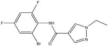 N-(2-bromo-4,6-difluorophenyl)-1-ethyl-1H-pyrazole-4-carboxamide Struktur