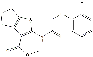 methyl 2-{[(2-fluorophenoxy)acetyl]amino}-5,6-dihydro-4H-cyclopenta[b]thiophene-3-carboxylate Struktur