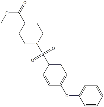 methyl 1-[(4-phenoxyphenyl)sulfonyl]-4-piperidinecarboxylate Struktur