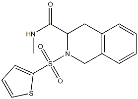 N-methyl-2-(2-thienylsulfonyl)-1,2,3,4-tetrahydro-3-isoquinolinecarboxamide Struktur