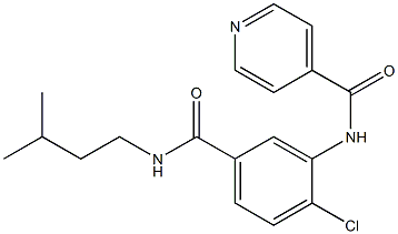 N-{2-chloro-5-[(isopentylamino)carbonyl]phenyl}isonicotinamide Struktur