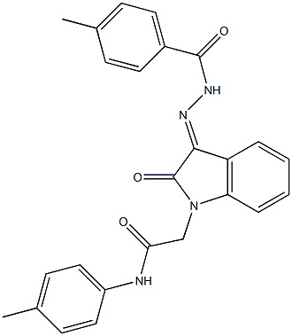 2-{3-[(4-methylbenzoyl)hydrazono]-2-oxo-2,3-dihydro-1H-indol-1-yl}-N-(4-methylphenyl)acetamide Struktur