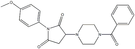 3-(4-benzoyl-1-piperazinyl)-1-(4-methoxyphenyl)-2,5-pyrrolidinedione Struktur