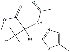 methyl 2-(acetylamino)-3,3,3-trifluoro-2-[(5-methyl-1,3-thiazol-2-yl)amino]propanoate Struktur